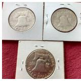 (3) Franklin Half Dollars