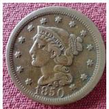 1850 Braided Hair Large Cent