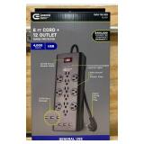 Commercial Electric 6 FT Cord + 12 Outlet Surge Protector