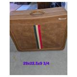 Large Monarch Vintage Suitcase Faux Leather