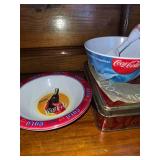 Coke Lot, Puzzle in a Tin, Ice Cream Bowl, Ice Cream Scoop, and a Columbia Record