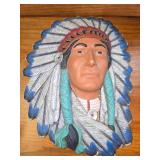 Miller Tin Platter, Indian Head Wall Hanging