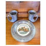 Pewter Cups and Pewter Collector Plate