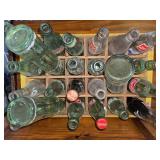 Vintage Coke Bottles in a Coke Box