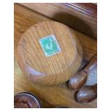 Teak Bowl, 2 Spoons and Tiny Bowls.