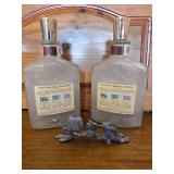 Spelter Pot Metal Owls and DU Jim Beam Decanters