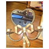 Wall Decorations Heart mirror with Candle Holder, Kitchen Prayer, Rose Art