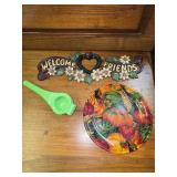 Hand Juicer, Welcome Sign (heavy) and Harvest Plate