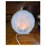 Nightlight Prayer Hands, Battery Lantern, Tin Wall Hanging