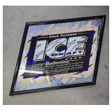 MAN CAVE Budweiser Ice Mirror, Wall Hanging