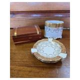 Keepsake Box, Set of Ashtrays and a Matching Holder.