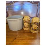 Small Butter Crock and Salt and Pepper Shakers