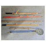 Blue Handle Dipper, 5 Ice Fishing Poles