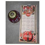 Coke Calendar and Coke Lampshade