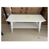 NEW - Walker Edison Minimalist White Bench with Shelf - MSRP - $195