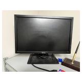 Office Desk Accessory Lot with Dell Monitor, Organizers, Staplers, and Pens