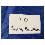 Set of 10 Moving Blankets Blue and Black