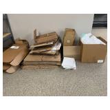 Lot of Shipping Supplies: Cardboard Boxes, Bubble Wrap, and Half Sheet Labels