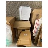 Lot of Shipping Supplies: Cardboard Boxes, Bubble Wrap, and Half Sheet Labels