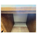 Wood Office Desk with 6 Drawers and Brass Handles