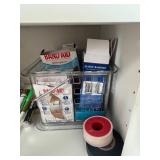 Office Supply and First Aid Lot with Ziploc Bags, Legal Pads, Markers, Bandages, and More - quantities unverified