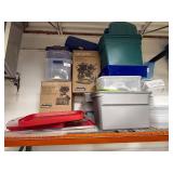 Collection of Assorted Plastic Storage Bins, Organizers, and Lids