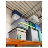 Collection of Assorted Plastic Storage Totes and Bins