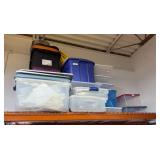 Collection of Assorted Plastic Storage Totes and Bins