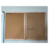 Pair of 23x17 Inch Cork Bulletin Boards with Wooden Frames