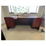 Executive Wood Office Desk with Drawers 72x36x30 Inches