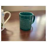 Collection of 7 Assorted Holiday and Novelty Mugs with Bottle