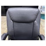 Black Faux Leather Swivel Office Chair with Armrests