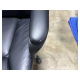 Black Faux Leather Swivel Office Chair with Armrests