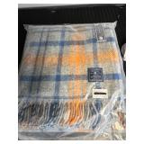 Faribault Woolen Mill Company Plaid Throw Blanket In Orig Pkg Retailed for $79.99 with 2 Suction Grab Bars