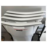 Set of 5 Lifetime White Folding Chairs with Steel Frames