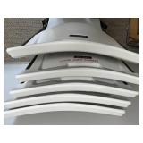 Set of 5 Lifetime White Folding Chairs with Steel Frames