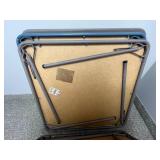 Set of 3 Square Folding Card Tables with Metal Frames