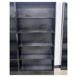 Black 5-Shelf Bookcase 71x35.5x12 Inches