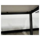 Dark Wood Office Table & Adjustable White Desk Lamp with Flexible Neck