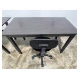 Office Desk and Black Adjustable Rolling Chair Set