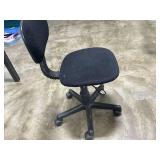 Office Desk and Black Adjustable Rolling Chair Set