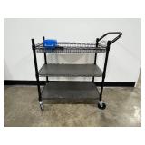 3-Shelf Metal Utility Cart with Assorted Hand Tools and Markers