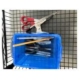 3-Shelf Metal Utility Cart with Assorted Hand Tools and Markers