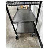 3-Shelf Metal Utility Cart with Assorted Hand Tools and Markers