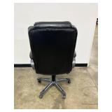 Black Leather Executive Office Chair with Armrests