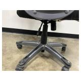 Black Leather Executive Office Chair with Armrests