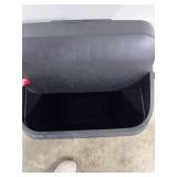Set of 4 Plastic Wastebaskets with Lids and Open Tops