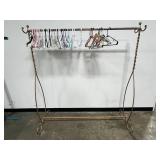 Decorative Metal Garment Rack with Assorted Hangers, 66in Tall x 60in Wide