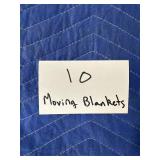 Set of 10 Blue Quilted Moving Blankets