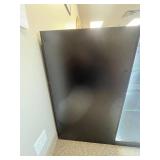 Black Retail Counter with Glass Display Case and Storage, 48x22x42 in - contents not inc